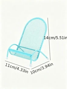 1pc Creative Chair Shaped Phone Holder - Iron Metal Material, Stable Weighted Design | Cute Slouchy Person Desktop And Bedside Universal Phone Stand (Suitable For All Seasons) - Metal Chair Frame - View 6