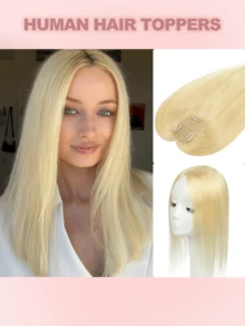Invisible Clip-In Hair Topper With Bangs, Multi-Clip Secure Fit, Suitable For Thinning Hair And Crown Coverage, Lightweight Seamless Volumizing Hair Extension, Natural Style Hair Piece, Essential For Weddings, Parties, Concerts, Travel, Holidays And Self-Care - Multicolor - View 20