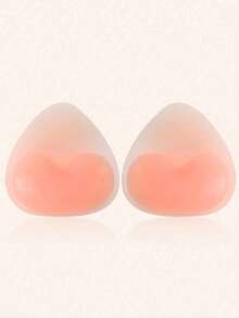 1 Pair Triangle Embedded Silicone Breast Pads, Push-Up Shaping Reusable Bra Inserts, Suitable For Bikini, Swimsuit, Sportswear, Dress, Women's Lingerie Accessories - Pink - View 10