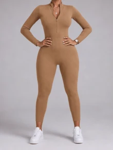 Women Jumpsuits - Khaki - View 2