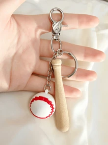 1pc Creative Baseball Keychains, Jeans Chains, Bags, Mobile Phone Accessories, Sports Peripherals, Commemorative Gifts - Silver - View 4