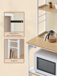 VASAGLE Baker's Racks - White and Oak - View 6