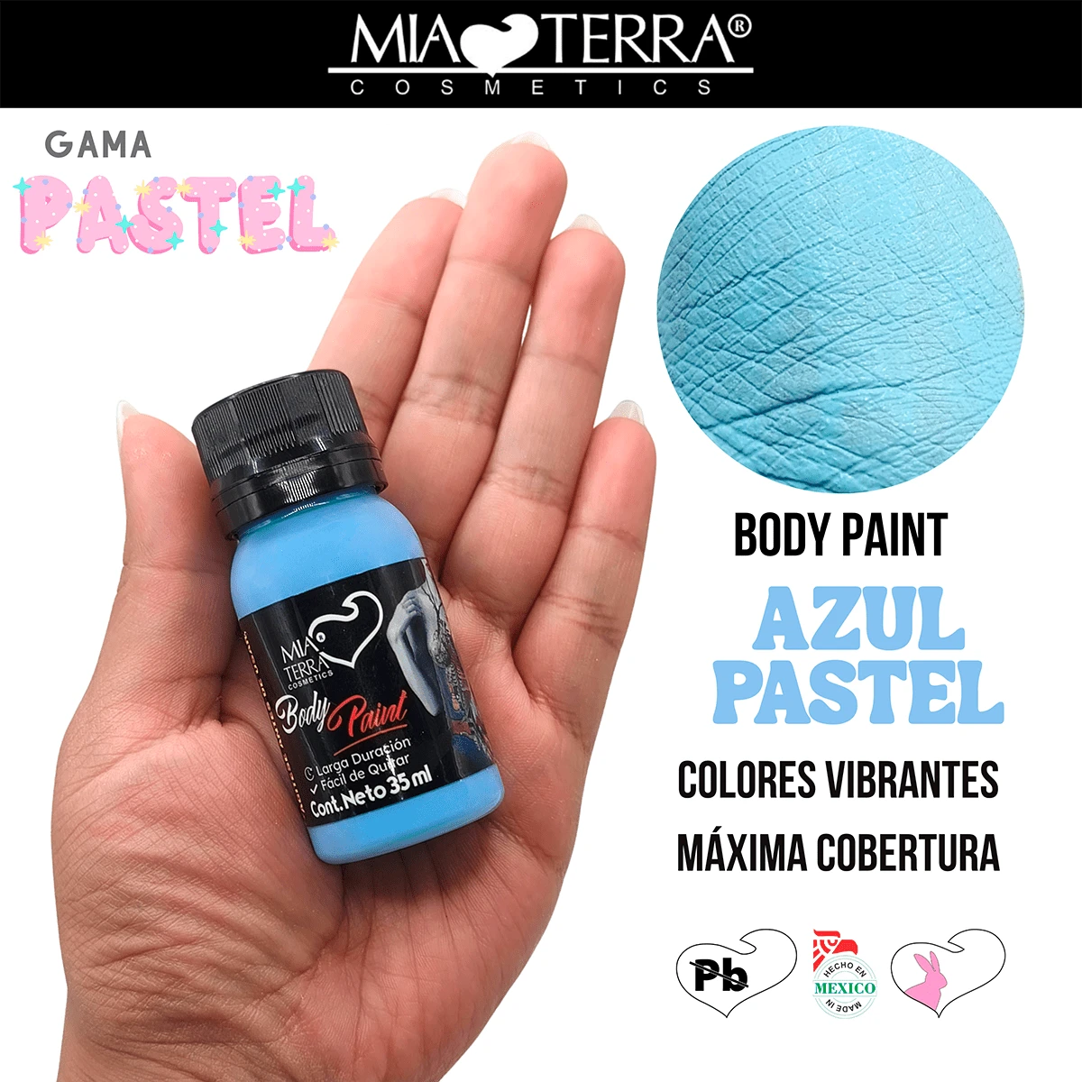 MIA TERRA COSMETICS BODY PAINT LIQUID WATER BASED MATTE