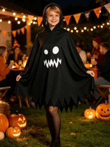 1 buah Jubah Wajah Hantu Pesta Halloween, Jubah Kostum Pesta Bertema, Perlengkapan Berpakaian untuk Acara Kumpul-kumpul Liburan - MultiWarna - View 4