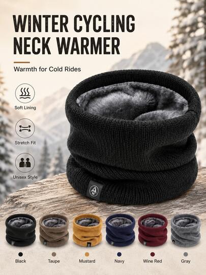 Classic Casual Tubular Design, Knitted Texture, Soft Fleece Lining, Elastic Fit Warmth, Unisex Neck Warmer Scarf, Suitable For Christmas, Holiday Travel, Cycling, Hiking, Skiing, Commuting, Traveling And Autumn/Winter Daily Wear