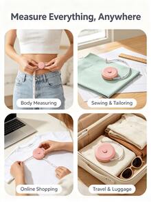 1pc Retractable Tape Measure, Used For Measuring Body Size, Sewing Soft Tape, Suitable For Fabric Cutting, Handmade Weight Loss Measurement, 60 Inch (1.5m) Double-Sided Ruler - A - View 10