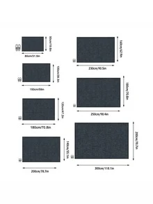 1PC Dark Gray Background Repeating Arc Geometric Grid Area Rug, Modern Minimalist Faux Cashmere Rectangular Distressed Washed Texture Machine Washable Mat, Suitable For Living Room Bedroom Study Home Decor - Multicolor - View 3