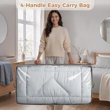 Set 4 Kotak Penyimpanan Bawah Ranjang, Tas Lipat Kapasitas Besar dengan Resleting dan Panel Depan Transparan, Cocok untuk Sepatu, Pakaian, dan Perlengkapan Tidur, 60L, Penyimpanan Bawah Ranjang - MultiWarna - View 3