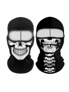 1pc/2pcs Unisex Autumn/Winter Elastic Sweat-Absorbing Motorcycle Riding Hood Printed Face Mask Outdoor Casual Neck Gaiter For Hiking, Motorcycle Riding, Daily Outings, Parties And Cosplay - U - View 14