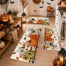 1/2pcs Halloween Pumpkin & Ghost Pattern, Vintage Diatomaceous Earth Bath Mat, Super Absorbent, Non-Slip, Perfect For Bathroom, Kitchen And Dining Room, Quick Drying, Machine Washable, Perfect Gift For Home Decor And Bathroom Mat - Multicolor - View 6