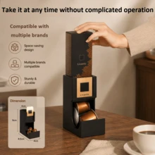 Coffee Pod Storage, Suitable For Multiple Brands, With Label Slot For Classification, Space-Saving Capsule Dispenser, Coffee Bar Essential, Coffee Pod Holder, Modern Coffee Storage Product Countertop Decor, Coffee Storage Organizer, Coffee Station Essential, Tea Coffee Sugar Canister - Black - View 3