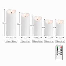 5pcs Flameless Flickering LED Cylinder Electronic Candles, Battery Operated, Suitable For Wedding Table Decor, Valentine's Day Proposal Decor, Halloween And Christmas Decor (Batteries Not Included) - Multicolor - View 23