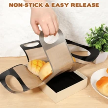 3pcs Home 4-Handle Toast Baking Mats, Non-Stick Silicone Bread Release Pads, Oven Baking Dedicated, With Handle Ears For Easy Removal Of Baked Bread, Washable And Machine Washable For Repeated Use, Alternative To Baking Parchment Paper, Compatible With Toast Box, Bread, Cookies, Roasted Meat Multi-Use, Kitchen DIY Baking Tools, Multiple Colors Available - View 7