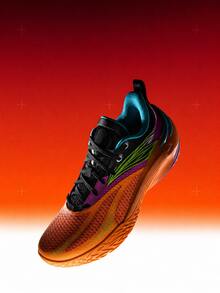 Anta Men's Low-Top Basketball Shoes Breathable Mesh Nitrogen Technology Rebound Sports Shoes - Orange/Green/Purple - View 1