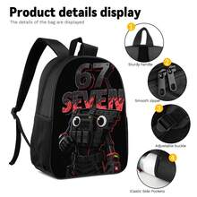 Cool Black Tactical Mecha Robot 2D Print 3-Piece Backpack Set, Large Capacity Backpack, Crossbody Bag, Pencil Case, Adjustable Wide Breathable Shoulder Straps, Side Mesh Pockets, Water Bottle Holder, Personalized Daily Commute Outdoor Storage Bag Set - Printed Bag - View 6