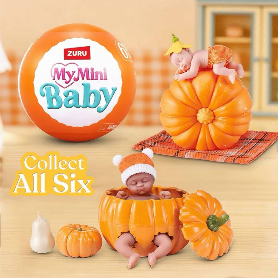 ZURU My Mini Pumpkin Sweetheart Mini Doll Blind Box, Cradle Scene DIY Assembly Set, Miniature Collectible Playset - Multicolor - View 1