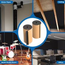 1/2 Roll High-Density Self-Adhesive Sound-Insulating Panel, Acoustic Sound-Absorbing Wall Panel, Noise Reduction, Heat-Resistant, Moisture-Proof, Suitable For Recording Studio, Cinema, Car, Home Decoration And Construction Material - Multiple Styles - View 2