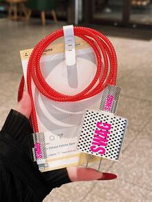Premium Polka Dot Minimalist Text Pattern 1.4M Data Cable Protector Rope, Minimalist Apple Charger Protective Case, Compatible With 20W Phone 15 Charger And 16 ProMax Phone Data Cable Protector Cover, Anti-Bend, Anti-Cat Bite, Suitable For 13/14 Plus Data Cable Protector, Charger Protector, Christmas Gift - Multicolor - View 1