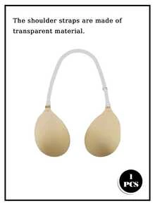 1pc Halter Invisible Adhesive Bra, With Detachable Invisible Shoulder Straps, Adhesive Bra, Suitable For Women's Backless Dresses, Washable - Multicolor - View 9