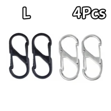 4/8Pcs Alloy Snap Lock Keychain, S-Shaped Alloy Carabiner, Suitable For Camping, Hiking And Other Activities - Multicolor - View 27