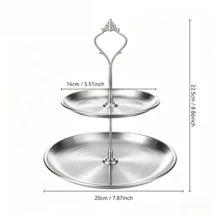 3pcs/4pcs European Style Multi-Tier Cake Stand And (2pcs/3pcs Plates + 1pc Accessory), Suitable For Daily Use, Applicable For Snack And Fruit Display, Widely Used For Tea Party And Gathering Decoration, Suitable For Cupcakes, Donuts, Fruits And Other Uses, Suitable For Kitchen Environment, Suitable As Christmas Gift - Silver - View 7