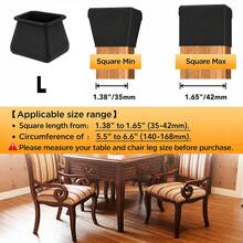 4/8/16/24pcs Silicone Furniture Leg Pads, Anti-Slip Chair Leg Protectors, Easy Installation, Suitable For All Tables, Chairs And Floors, Effectively Prevent Scratches And Damage - Black Shoe Covers - View 10