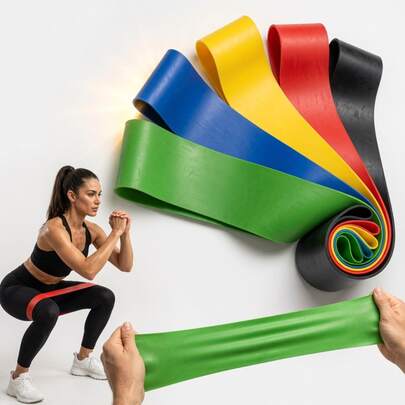 Kit 5 Mini Band Fita Elástica Resistência Academia Exercícios Multifuncional  Yoga Musculação Fisioterapia Treino