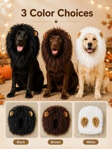Pet Lion Mane Wig Hat With Ears, Suitable For Dogs, Halloween Costume Headpiece, Pet Outfit, Cute Animal Style Hat, Fun Party Accessory For Cats And Puppies, Holiday Dress-Up Gear, Photo Prop, Holiday Celebration, Puppy Accessory Set - Multicolor - View 7