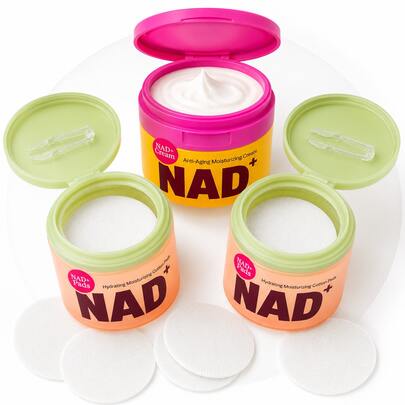 Set de crema hidratante facial NAD+, hidratante facial ligero de uso diario para una piel suave y tersa, cuidado facial de mañana y noche, regalo de belleza para mujer