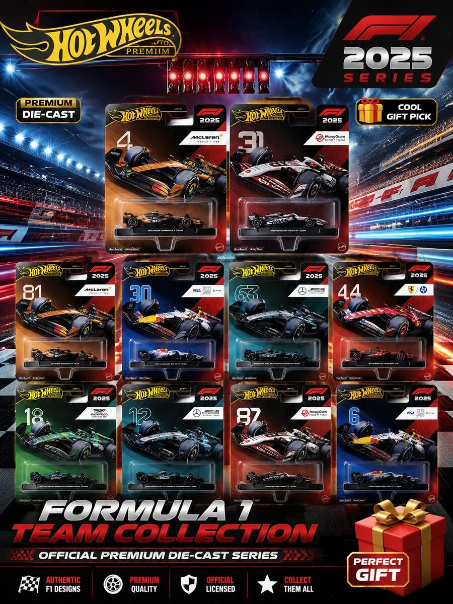 Hot Wheels Premium F1 Ferra-Ri HP Racing Car #44 Model Die-Cast, Skala 1:64, Kendaraan Koleksi Formula 1 dengan Detail Tim Otentik, Desain Balap Kecepatan Tinggi, Koleksi Balap Scuderia Ferrari - MultiWarna - View 1