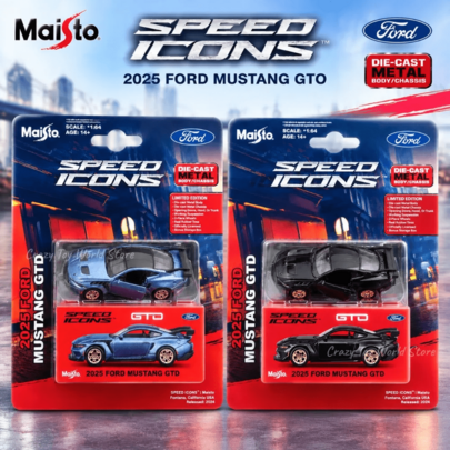 Maisto 1:64 Scale 2025 Ford Mustang GTD Premium Blister Pack Die-Cast Model Car With Die-Cast Chassis And Rubber Tires, Exquisite Collectible Display Piece