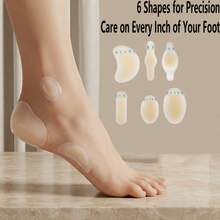 10pcs Multi-Shape Gel Waterproof Patches, Waterproof Self-Adhesive Foot Protection Patches, Soft Anti-Friction Cushion Pads For Heel, Toe And Foot - Multicolor - View 2