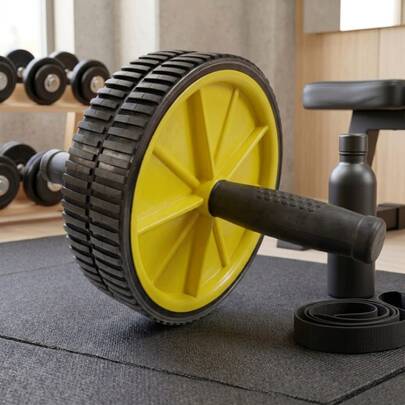 Double Wheel Ab Roller With High Stability | Tone Abs, Arms, And Back | Non-Slip Home Fitness Exercise Equipment