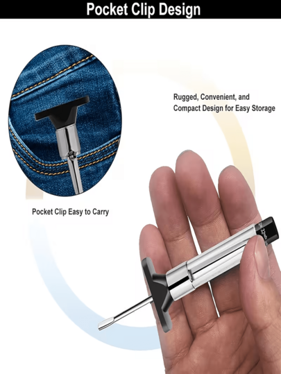 Heavy Duty High Precision Tire Pressure Gauge - Dual PSI/KPa Scale, Range 0.5-7.5 PSI/0-100 KPa, Metal And Plastic Material, Portable Tire Inflator Gauge With Red Pointer, Suitable For Trucks, Motorcycles, RVs, ATVs, Auto Parts, Auto Accessories, Automotive Testing Tools, Tire Parts, Tire Pressure Gauge