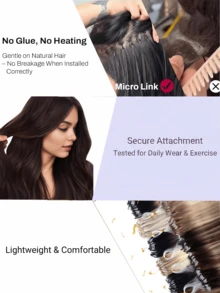50pcs Ekstensi Rambut Manusia Mikro Ring dengan Manik-manik, Tidak Perlu Lem, Pemasangan Mudah dan Tak Terlihat, Cocok untuk Penataan Sehari-hari, Perayaan Hari Raya, Perlengkapan Sekolah, dan Pengantin - MultiWarna - View 6