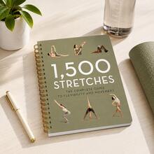 1500 Stretching Exercises Coil Tutorial Book, Olive Green Minimalist Sports Style Cover, Complete Flexibility And Body Stretching Training Guide, Includes Full Set Of Stretching Demonstration Exercises, Gold Double Coil Binding For Easy Flat Lay And Flipping, Suitable For Yoga Enthusiasts, Fitness People, Sedentary Office Workers, Can Be Used For Home And Gym Practice, Relax Muscles, Improve Body Flexibility, Stretching Reference Tool Book For Before And After Exercise, Zero-Based Stretching Self-Study Manual, Body Posture Stretching And Shaping Exercise Tutorial Notebook - Style 1 - View 4