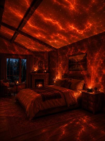 Lampe de projection Aurora Aurores boréales Ciel étoilé Effet de vague océanique 7 couleurs Veilleuse LED activée par le son Alimentée par USB Décoration de chambre Aide au sommeil Relaxation