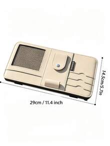 Premium PU Car Sun Visor Organizer – Multi-Compartment Holder With Glasses Clip, Pen Slot, Card Slots, And Mesh Pocket; Universal Interior Accessory For Storing Documents And Cards. - A - View 6