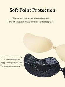 2/4pcs Women's Mango Adhesive Breast Petals, Invisible Seamless Comfortable T-Shape Buckle Design, Small Chest To Full Look, Suitable For Daily Commute, Beach Vacation And More - Multi-color - View 3