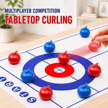 1SET,Tabletop Curling Game Set, Plastic Scoring Competition Board Game With 8 Curling Stones & 1 Game Mat, 2 Play Modes, Skill Training & Party Table Game For Home, Office & Gatherings - Multicolor - View 2
