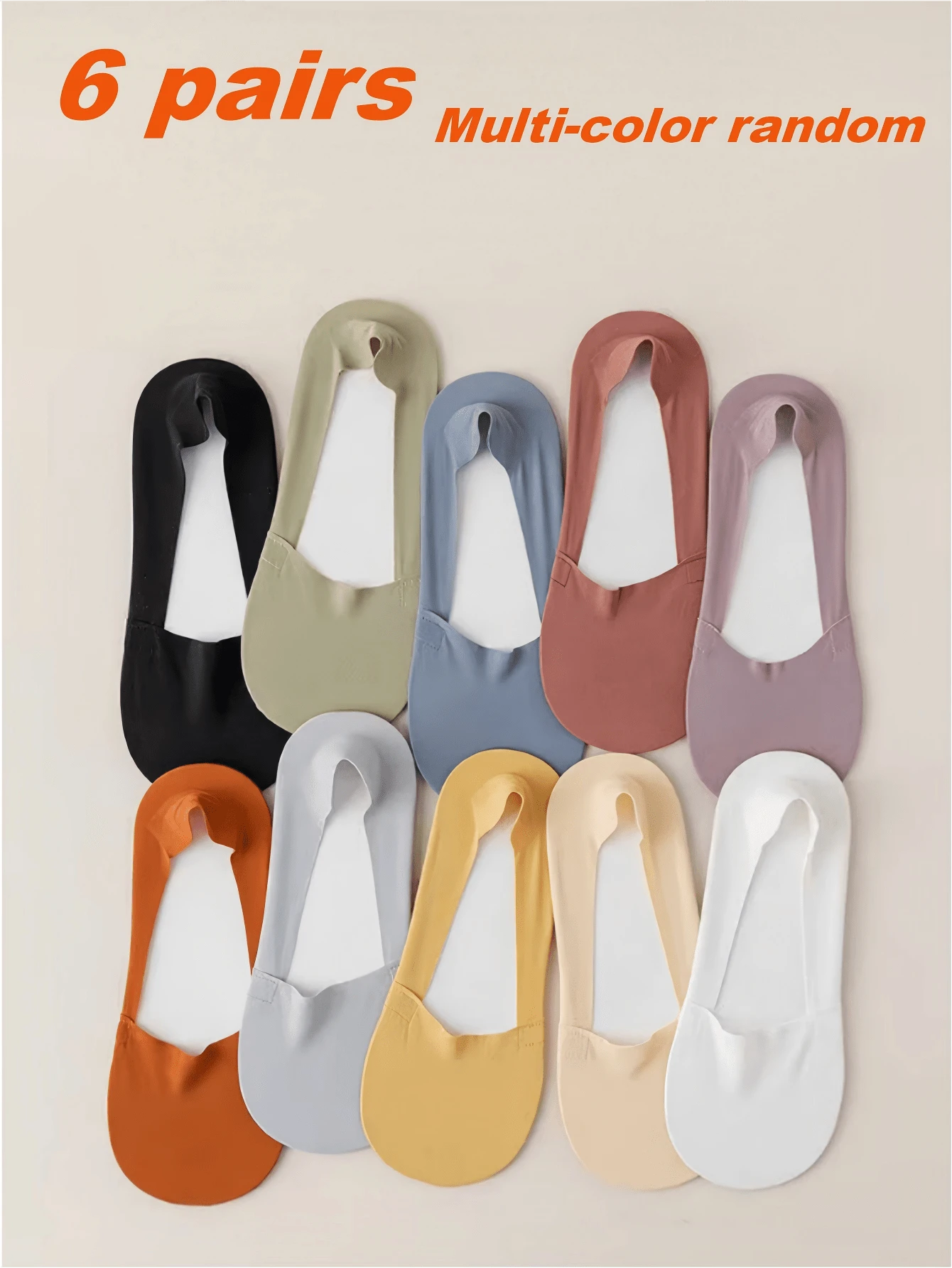6 Pairs Women's Ice Silk No Show Socks Non Slip Invisible Liner Socks Multi Color For High Heels Flats All Season Daily Wear For Daily Halloween