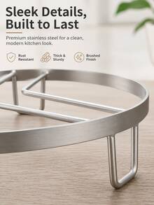 1pc Stainless Steel Heat Insulating Rack, Heat Insulating Pad, Cooling Rack, Portable Heat Insulating Steamer Rack, Suitable For Hot Pots, Hot Dishes, Cookware And Plates. - View 5