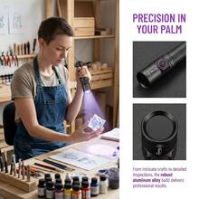 365nm UV Flashlight Black Light, Alonefire 5W High Power USB Rechargeable Ultraviolet Torch, Pet Urine & Ringworm Detector For Cat Dog Stain, Money Authentication, Scorpion Finding, Invisible Ink Check - Multicolor - View 9