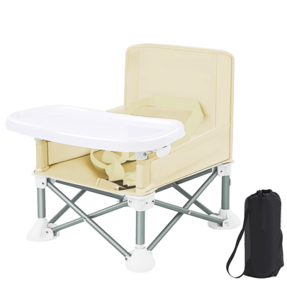 Piorlado Baby Booster Seat, Folding Baby Dining Chair With Detachable Tray & Carry Bag, Lightweight Portable High Chair For Indoor Outdoor, Travel Use