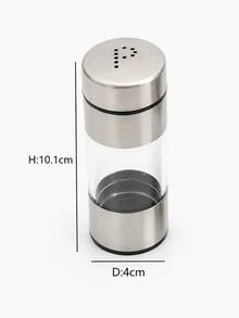 3pcs/1set Stainless Steel Salt And Pepper Shaker Set With Base, Refillable Spherical Seasoning Containers For Kitchen, Dining Table, Restaurant, Back To School, Saudi National Day, Christmas, Halloween, Wedding And Party - Multicolor - View 14