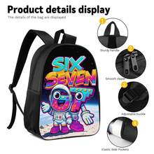 Astronaut Graffiti 2D Print 3 Pieces Backpack Set, Large Capacity Backpack, Crossbody Bag, Pencil Case, Adjustable Wide Strap, Breathable, Side Mesh Pocket Design, Daily Commute Storage Portable Casual Set - Printed Bag - View 6
