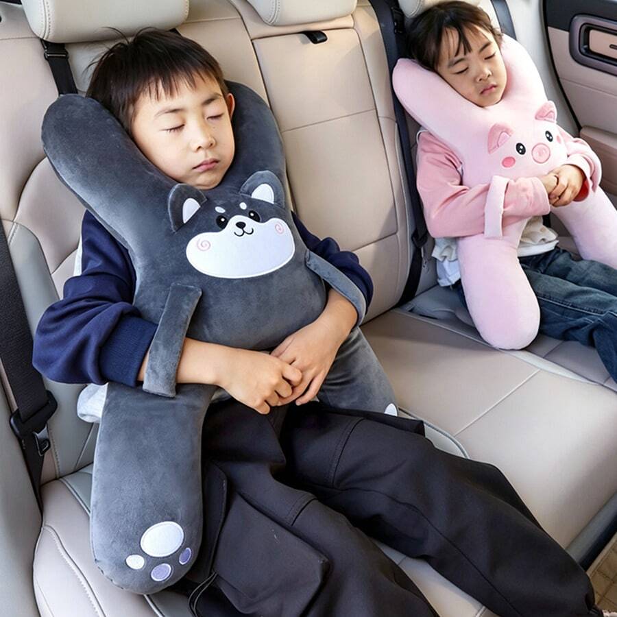 Bantal Mobil untuk Anak, Penopang Tidur di Kursi Belakang, Penopang Punggung Sandaran Kepala Mobil, Anti Tercekik Leher, Bantal Tidur Kartun Lucu