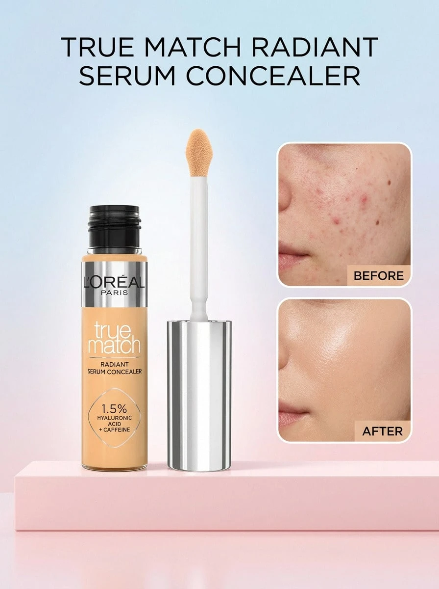 True Match Radiant Serum Concealer 6N 11 Ml – Concealer, Radiant Finish, For Dry Skin, 6N, Hyaluronic Acid, Suitable For Daily Makeup Routine - Multicolor - View 1