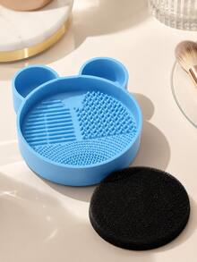 Cute Bear Makeup Brush Cleaning Box, Makeup Brush Cleaning Tool, Silicone Cleaning Brush, Quick Drying Makeup Brush Cleaning Box, Suitable For Women's Makeup Accessories Cleaning, Portable Vanity And Travel Essential, Best Gift For Women, Christmas Gift - Multicolor - View 10
