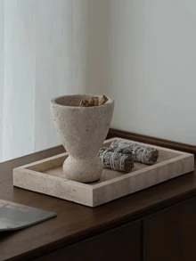 1pc Bohemian Ritual‑Style Incense Holder, Curved Goblet‑Shaped Silhouette, Herb Stick Storage Container, Desktop Aromatherapy Ornament For Spiritual Practice Yoga Home Altar Decoration - Stone Cup Incense Burner - View 7